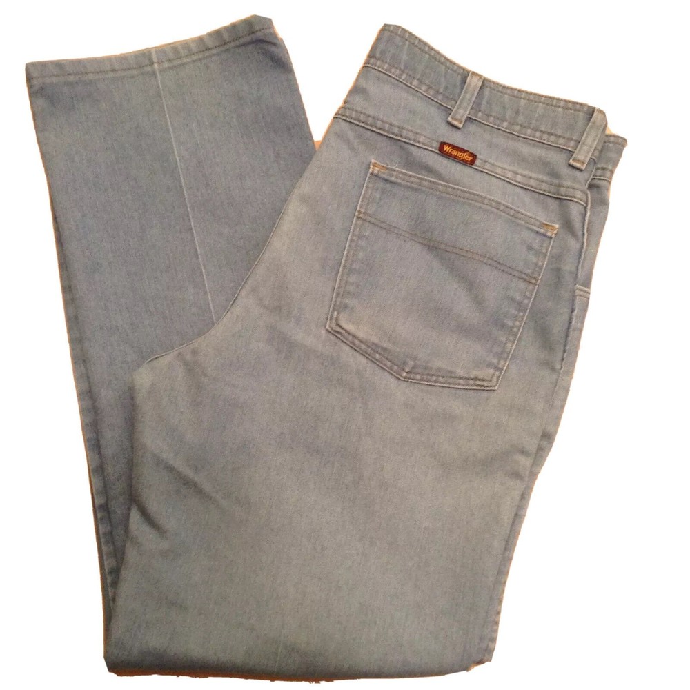 Wrangler Mens Jeans‎ Light Blue Wash Sz 36X30 Trouser Bar/hook Closure